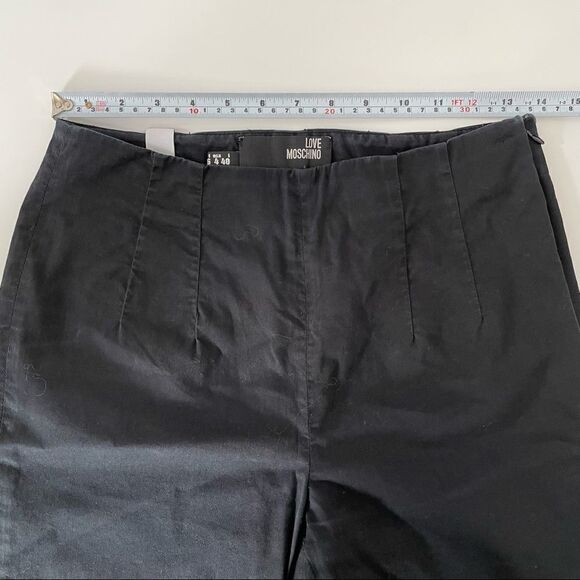 Love Moschino Black Cotton Blend Black  Trousers Sz 4 - Picture 8 of 14